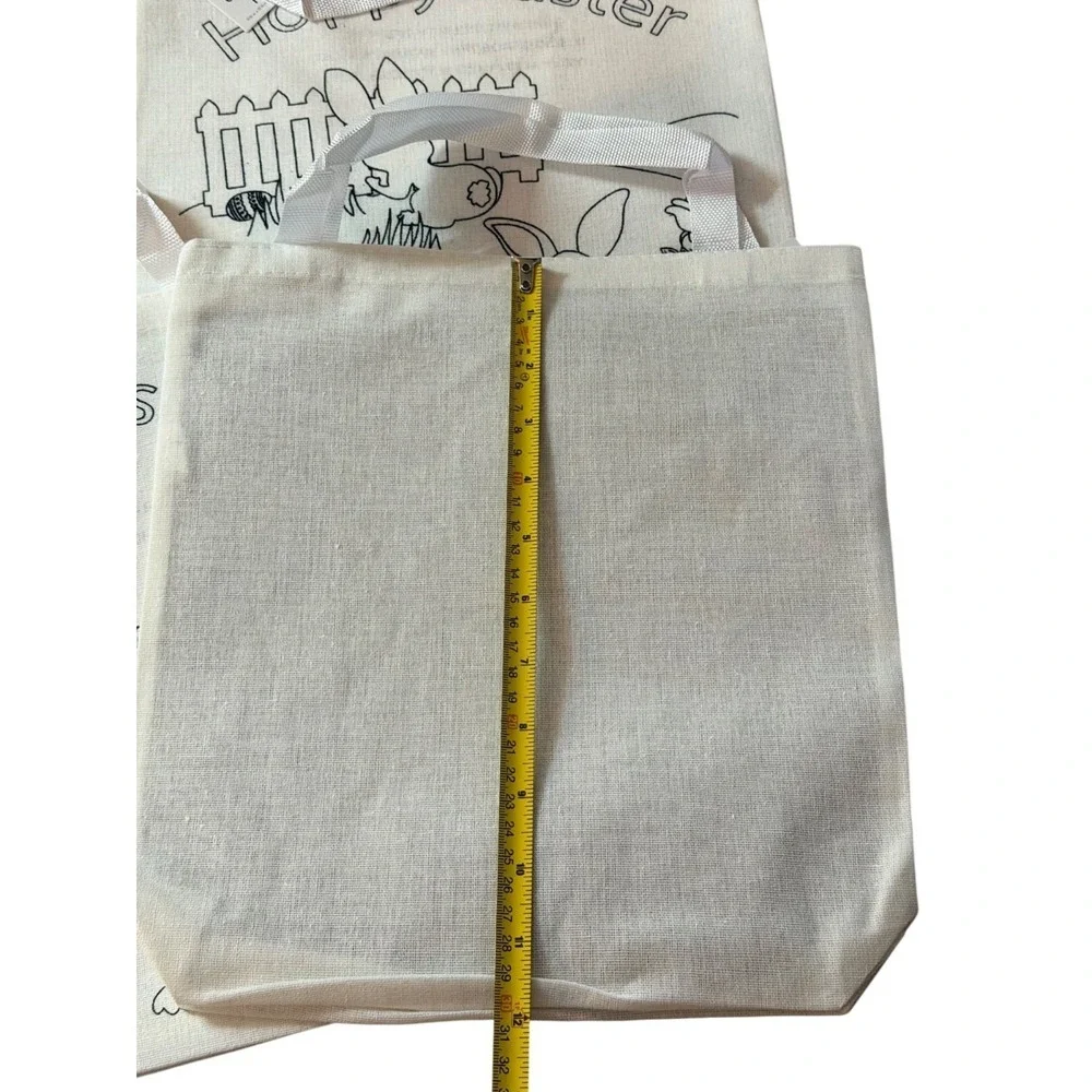 NWT Color Me Tote Bag 4Pcs Cream Canvas Personalize Craft Coloring Activity Kids